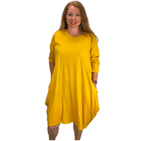 Nia Cotton Pocket Dress Yellow (sz 18-24)