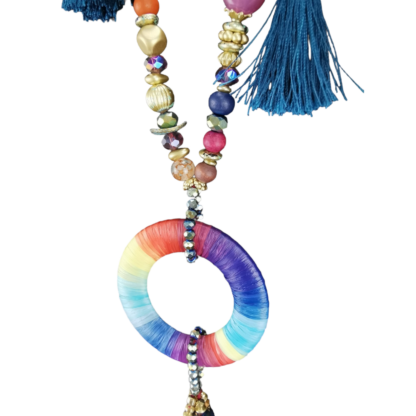 Alice Hoop Tassel Necklace Multi