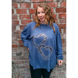 Zoe Sequin Heart Jumper Denim Blue (sz 16-26)