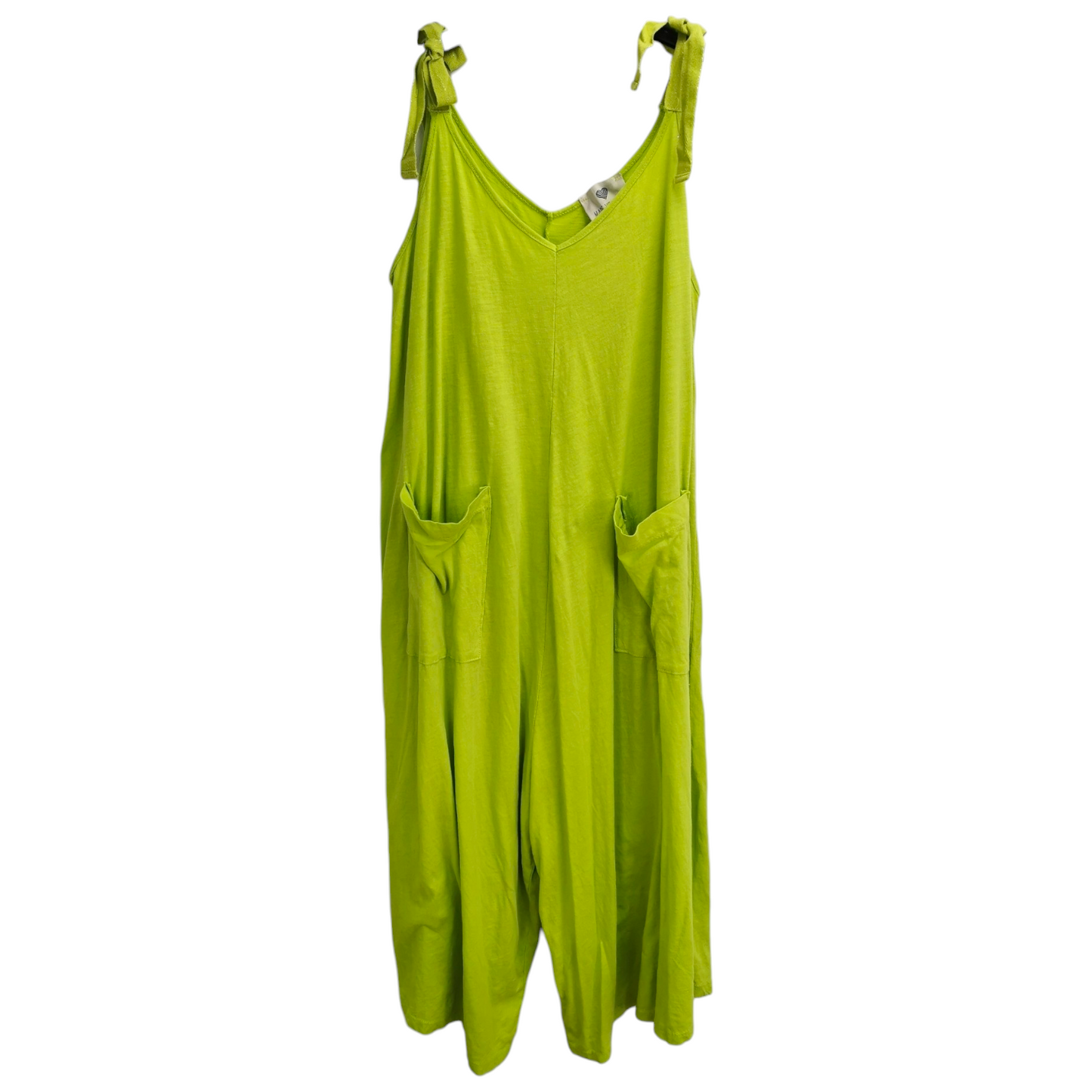 Zoe Wide Leg Jumpsuit Lime (sz 14-22)