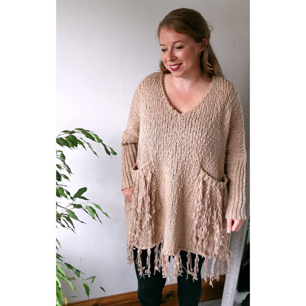 Camel chunky knit jumper best sale