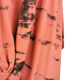 Maya Asymmetrical Brush Print Tunic Salmon (sz 18-24)