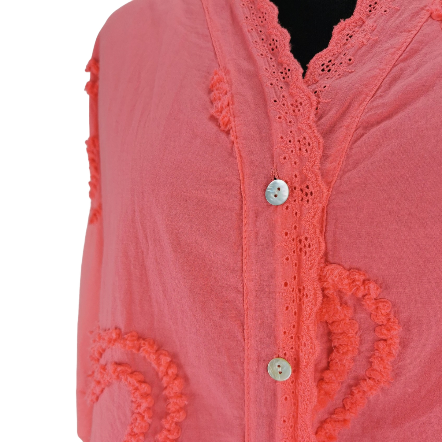 Carys Love Heart Shirt Top Coral (sz 18-22)