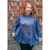 Zoe Sequin Heart Jumper Denim Blue (sz 16-26)