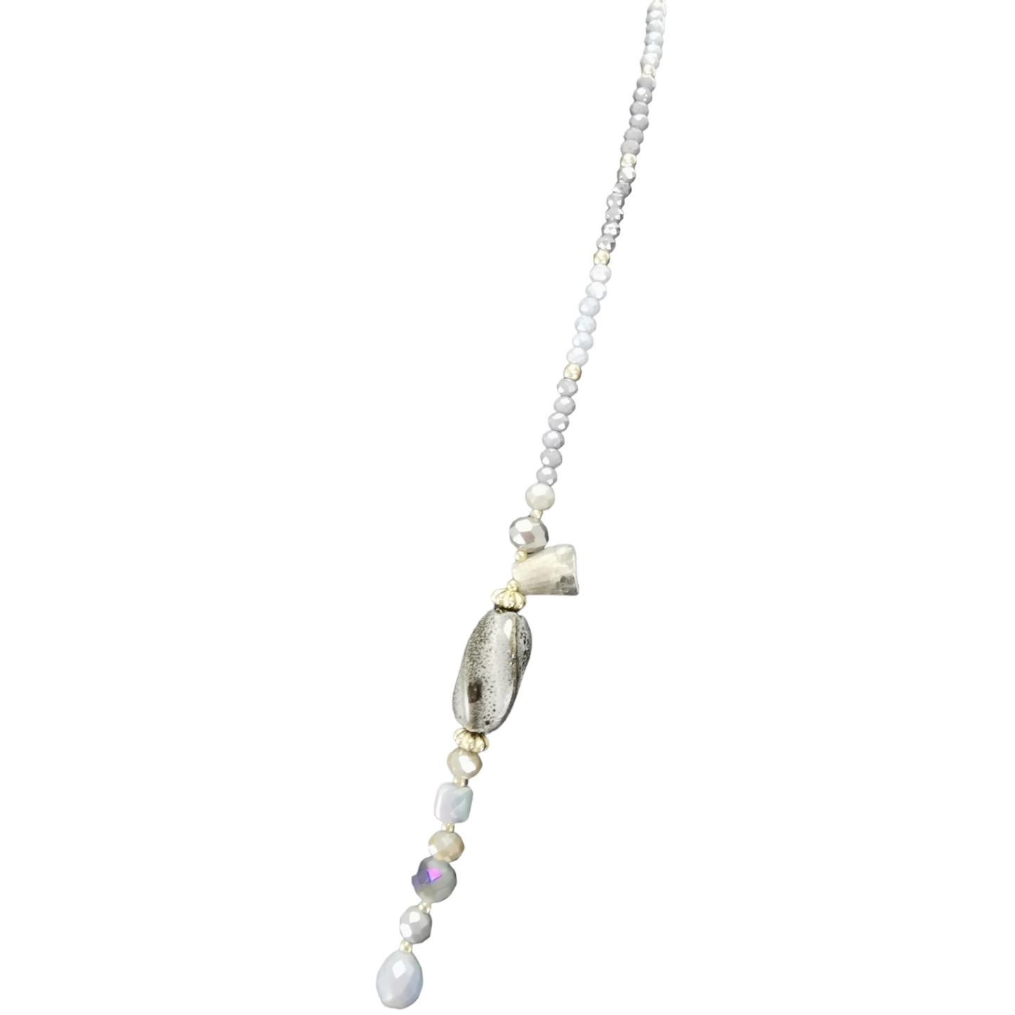 Twinkle Sugar Beaded Necklace Grey