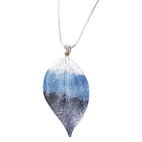 Gaia Leaf Necklace Blue
