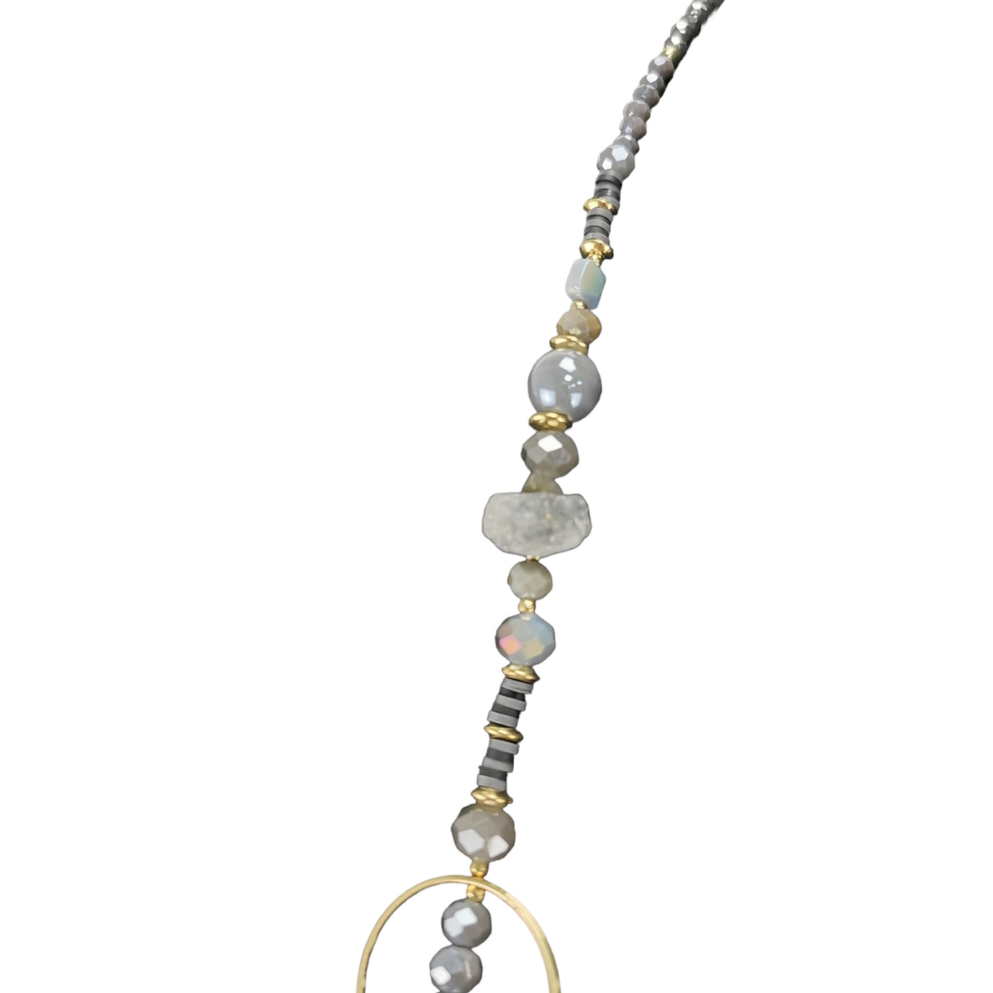 Twinkle Sugar Beaded Necklace Grey