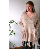 Kylie Chunky Knit Tassel Jumper Camel (sz 16-22)