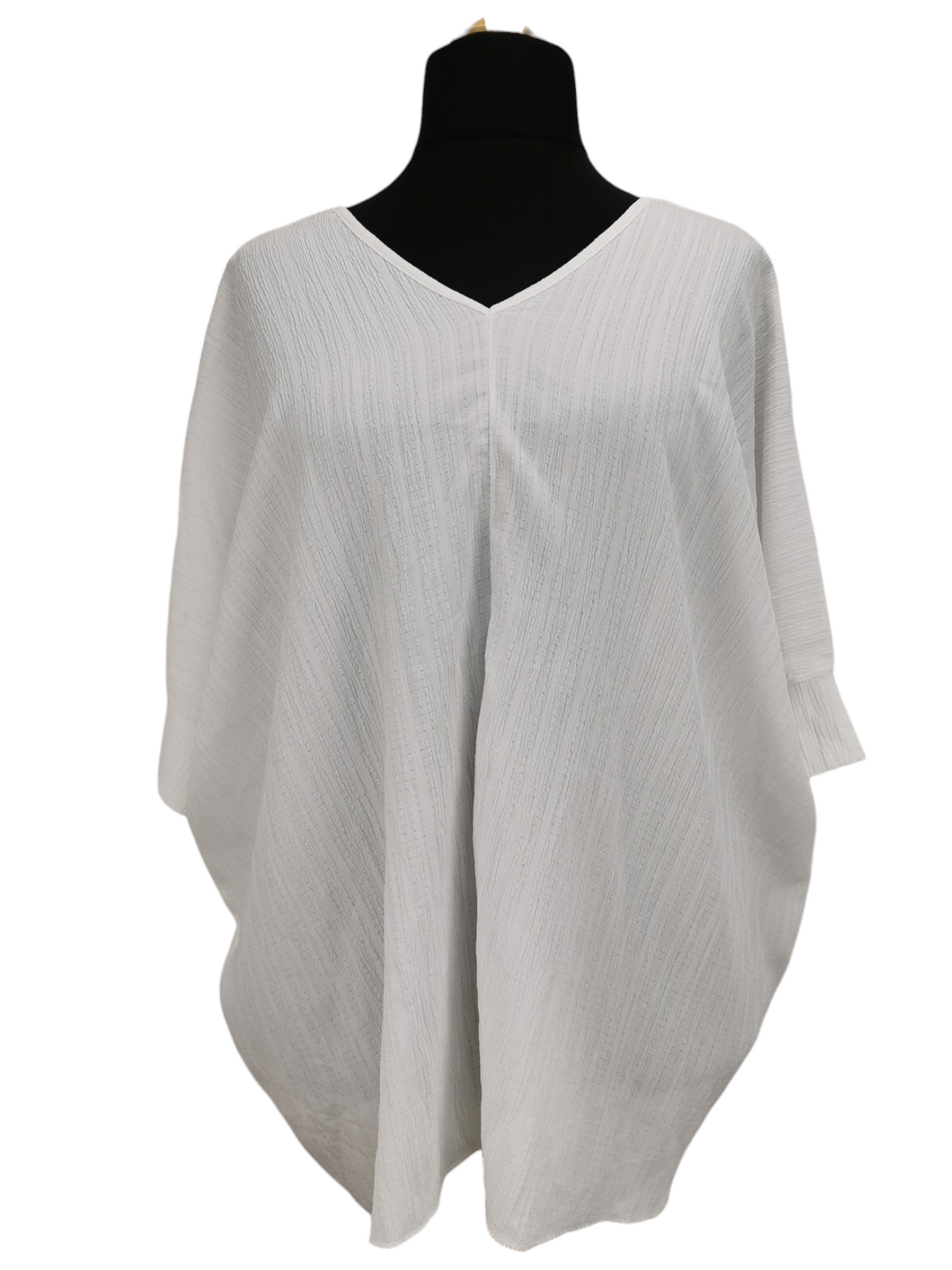 Bethany V-neck Tunic White (sz 20-26)