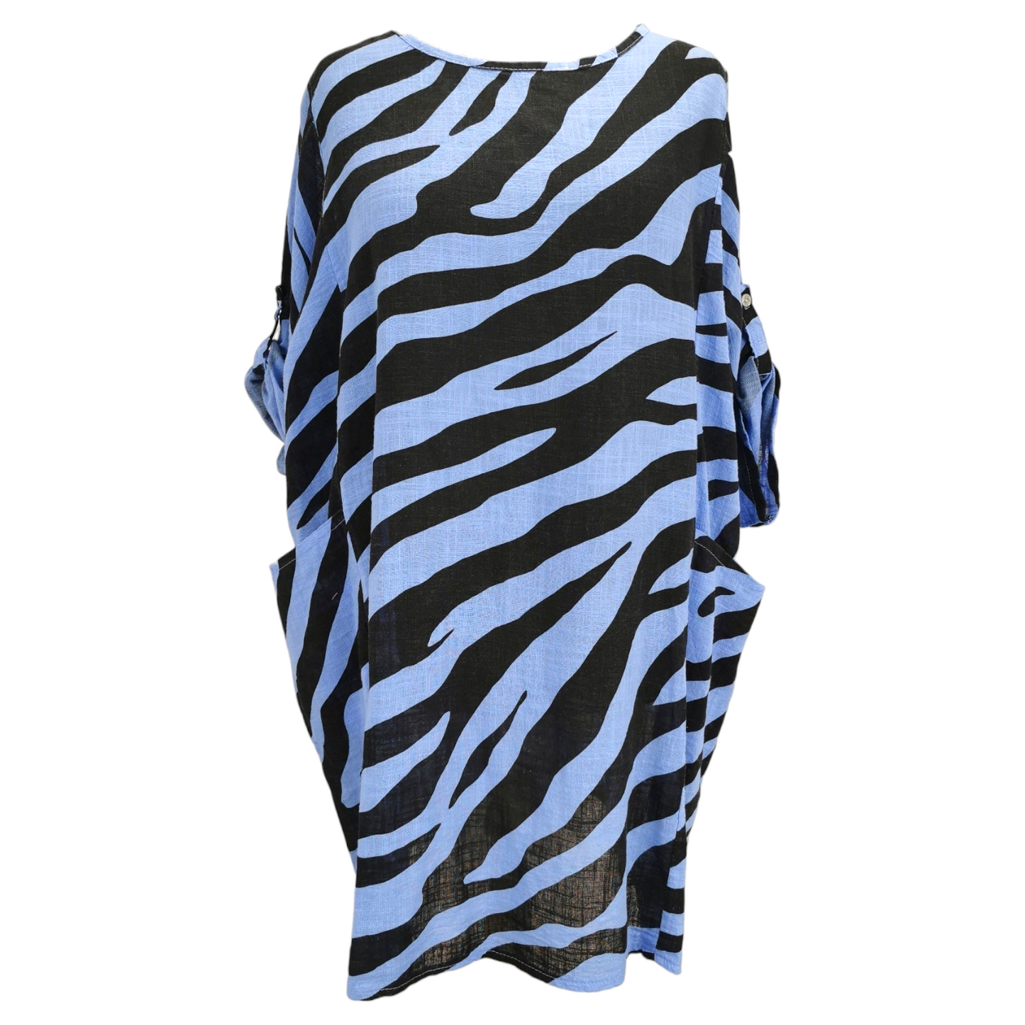 Shola Zebra Cotton Top Periwinkle (sz 20-26)