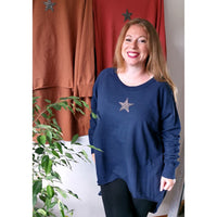 Krystal Star Sweater Navy (sz 14-24)