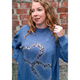 Zoe Sequin Heart Jumper Denim Blue (sz 16-26)