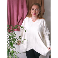 Bryony Fine Knit Tunic Cream (sz 16-24)