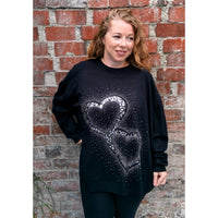 Zoe Sequin Heart Jumper Black (sz 16-26)