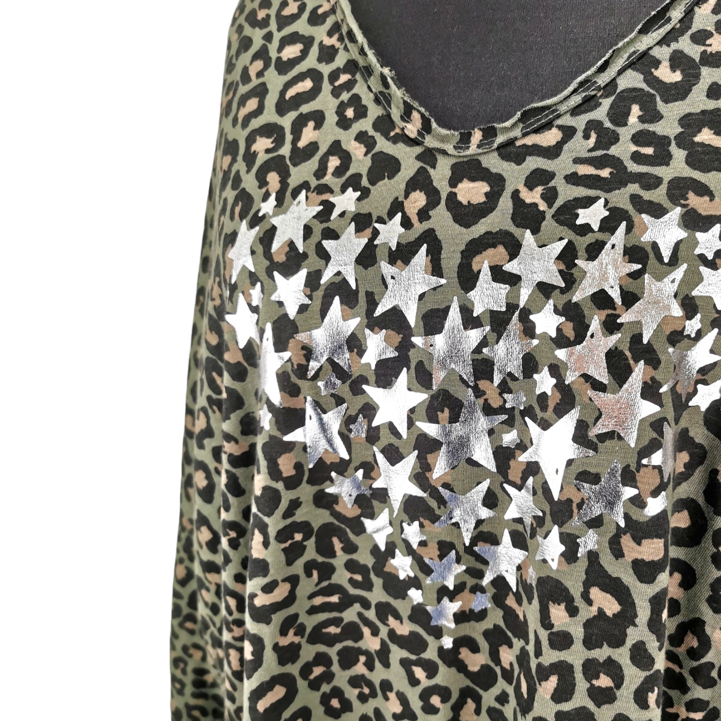 Daniella Star Heart Batwing Top Khaki (sz 18-24)