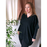 Bryony Fine Knit Tunic Black (sz 16-24)