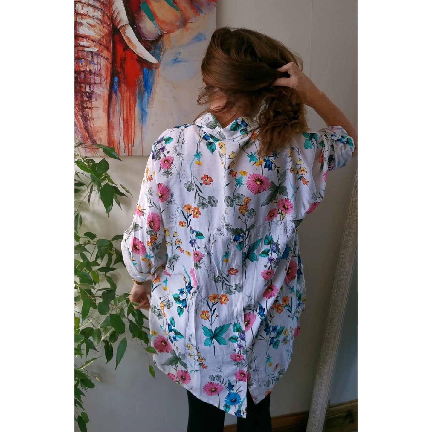 Spring Bloom Shirt Top White (sz 14-22)