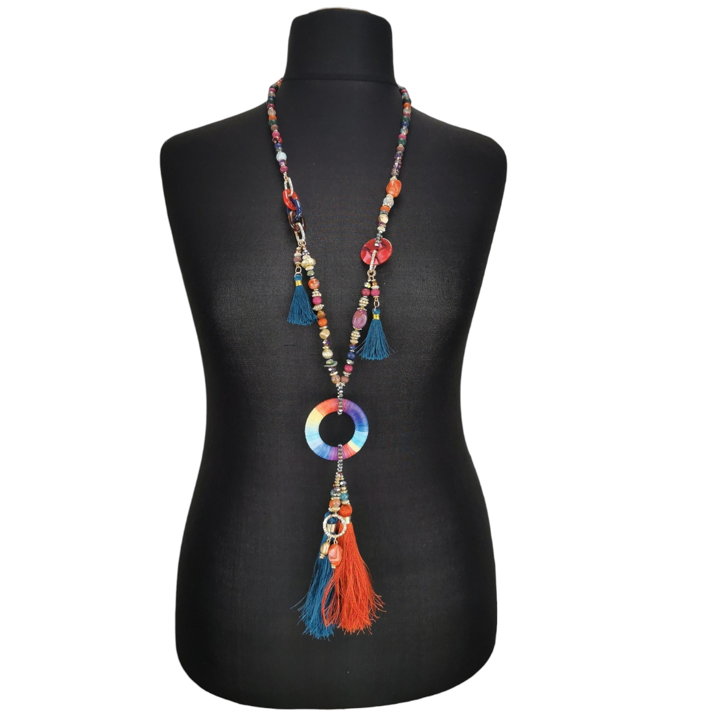 Alice Hoop Tassel Necklace Multi