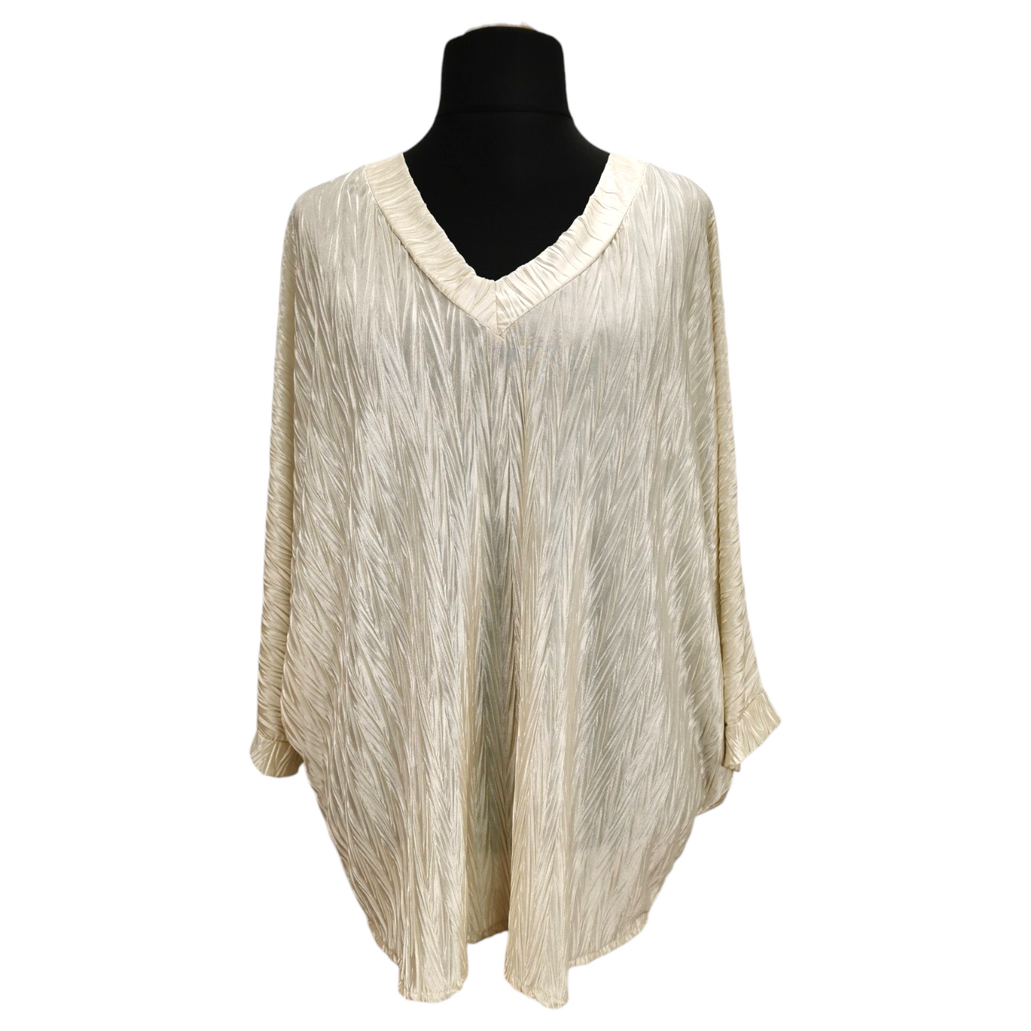 Margot Crinkle Top Cream (sz 16-24)