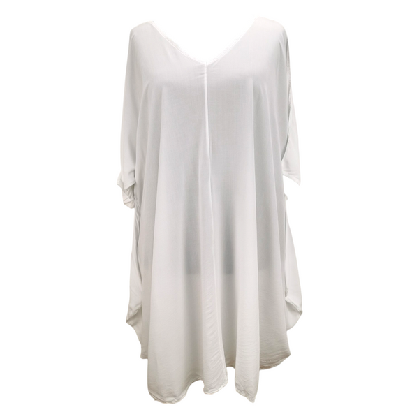 Jolene Cold Shoulder Dress White (sz 20-26)