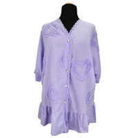 Carys Love Heart Shirt Top Lavender (sz 18-24)