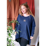 Krystal Star Sweater Navy (sz 14-24)