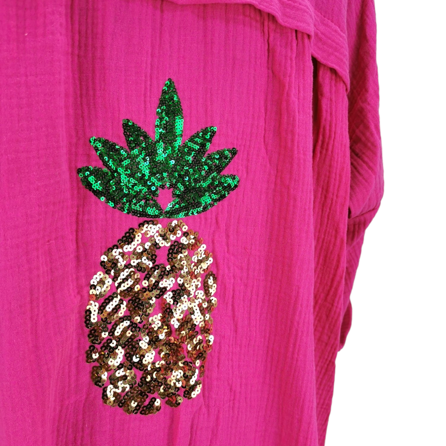 Pineapple Sparkle Shirt Fuchsia (sz 20-28)