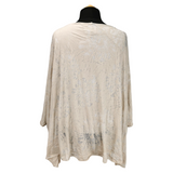 Jamie Flower Drape Top Oatmeal (sz 16-24)