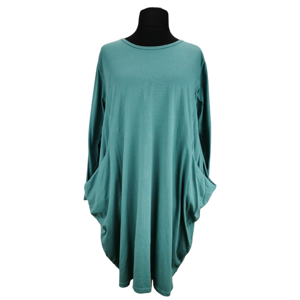 Nia Cotton Pocket Dress Teal (sz 18-24)