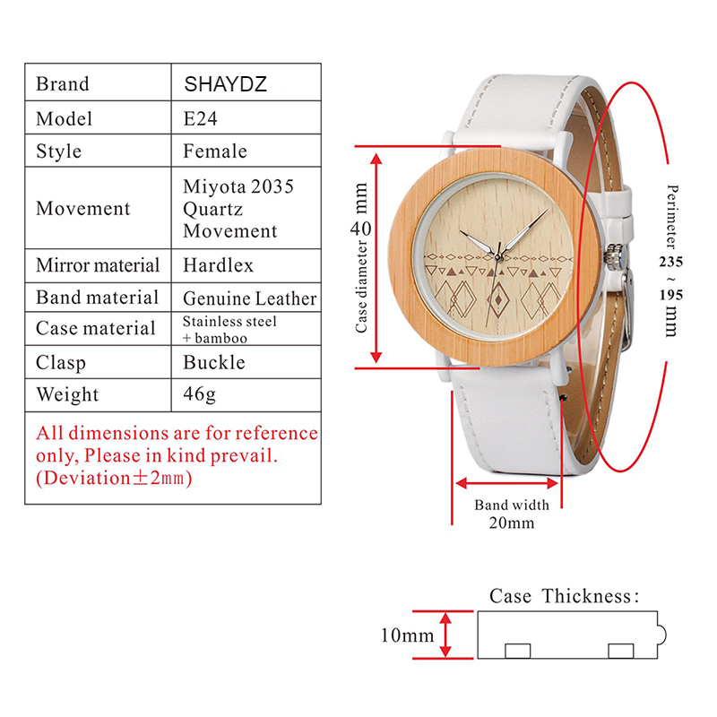 Greenwich Real Wood and Leather Ladies Watch