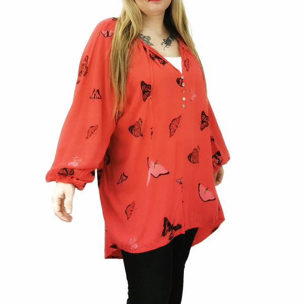 Billie Butterfly Top Coral (sz 16-26)