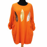 Lottie Leaf Top Orange (sz 16-24)