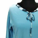 Felicity Flower Pocket Top Sky blue (sz 16-22)