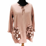 Felicity Flower Pocket Top Rose (sz 16-22)