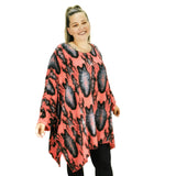 Maggie Snake Drape Top Coral (sz 18-30)