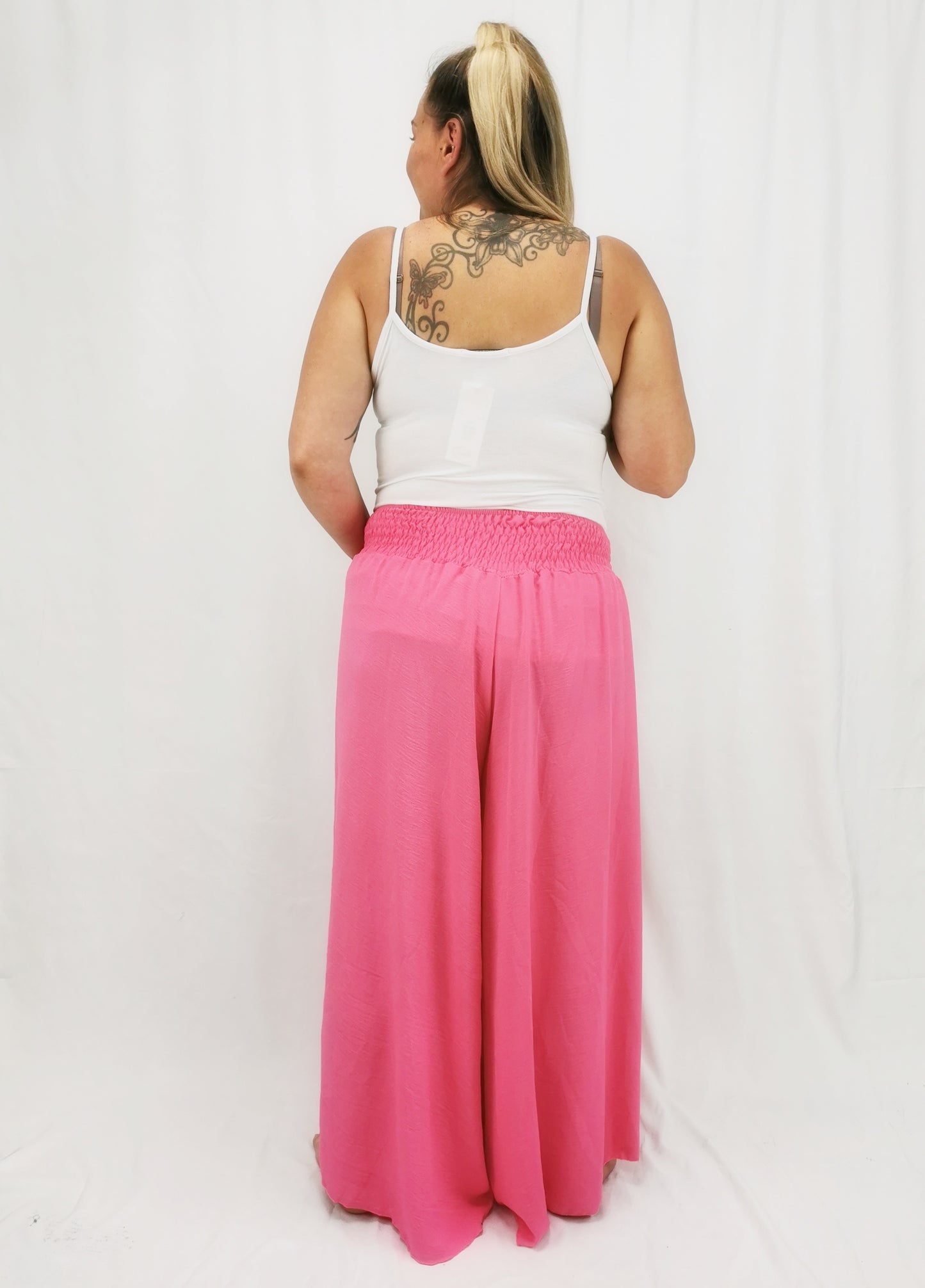 Penny Palazzo Trousers Fuchsia (sz 14-24)