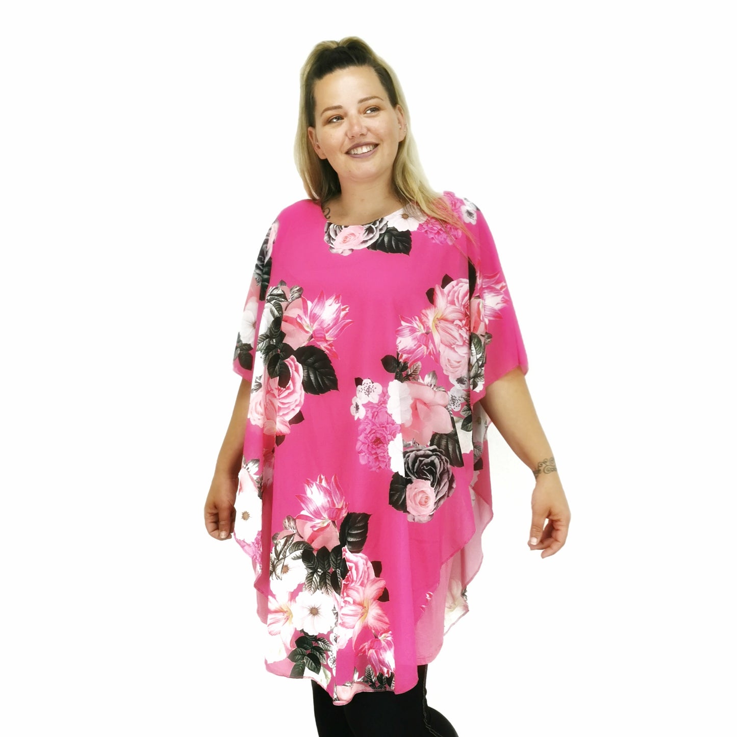 Bouquet Layer Top Fuchsia (sz 16-24)