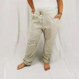 Evie Magic Trousers *Relaxed Fit* Oatmeal (Sizes 18-26)