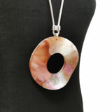 Glitter Rose Circle Necklace