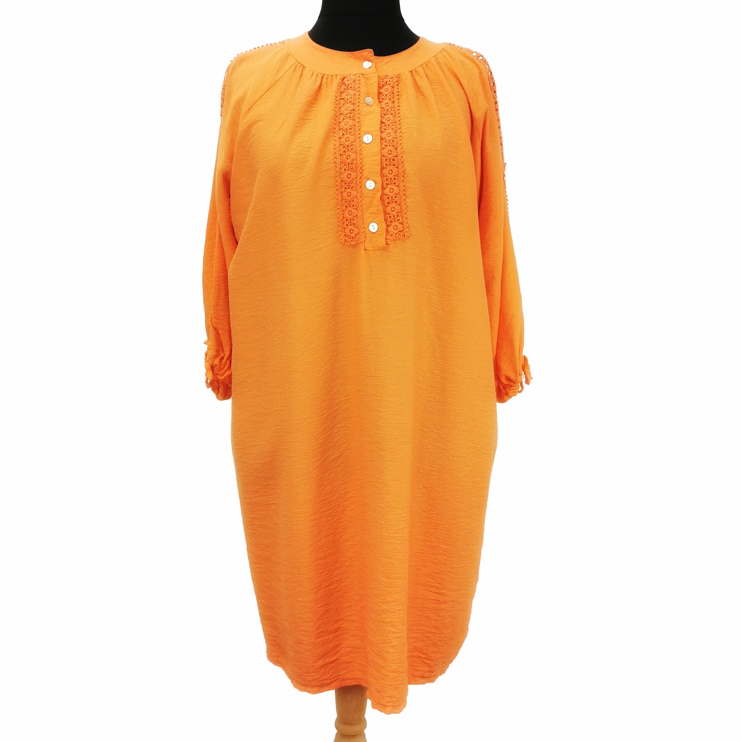 Leah Tie Sleeve Tunic Orange (sz 16-22)