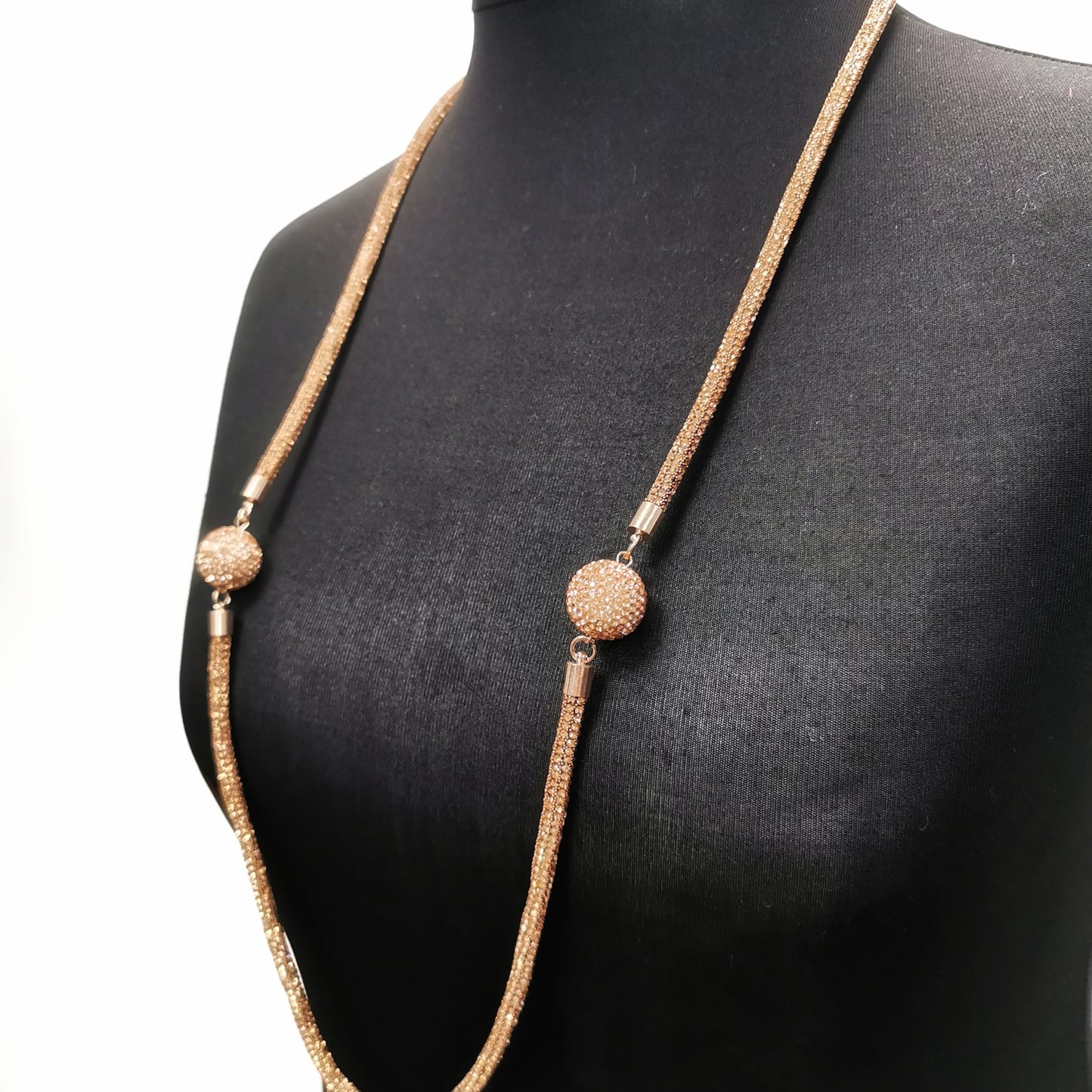 Disco Ball Necklace Rose Gold