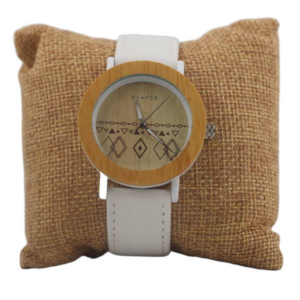 Greenwich Real Wood and Leather Ladies Watch