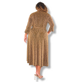 Jolene Magic Wrap Sparkle Dress Gold (sz 16-26)