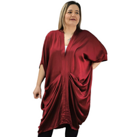 Ilana Satin Tunic Wine (sz 18-26)