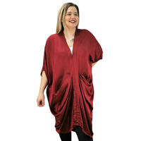 Ilana Satin Tunic Wine (sz 18-26)