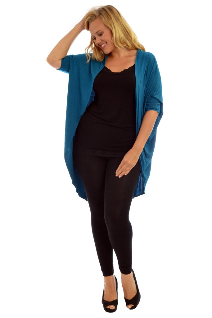 Willow Batwing Cardigan Teal (size 14-18)