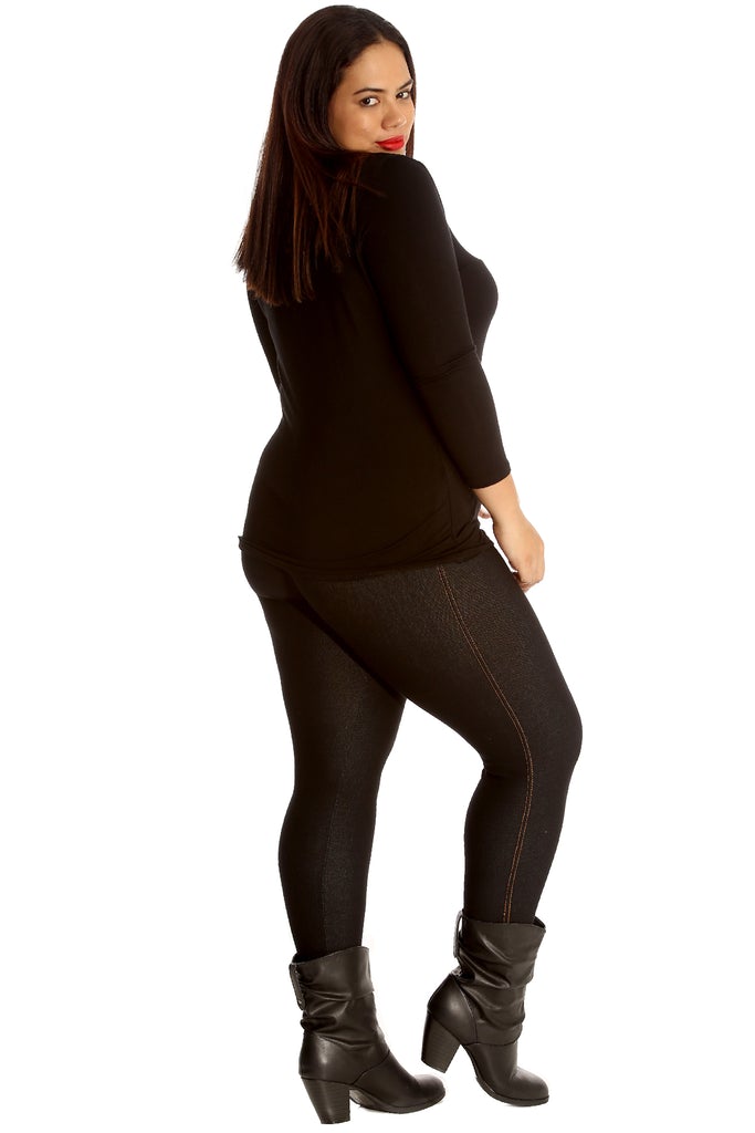 Plain Jeggings Black (sizes 16-32)