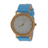 Joplin Real Wood and Leather Ladies Quartz Watch Turquoise