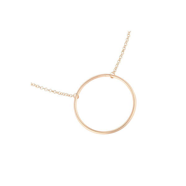 Long Circle Necklace Rose Gold