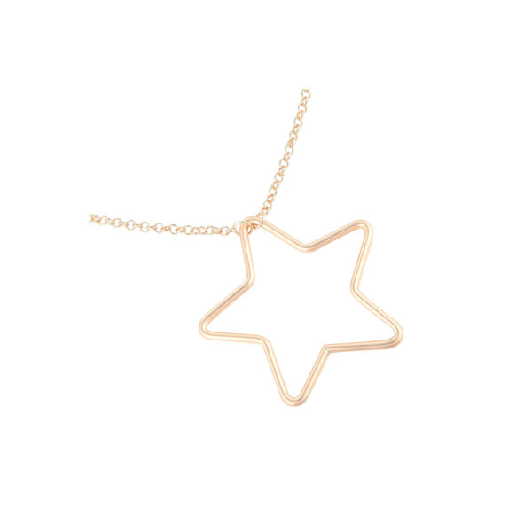 Long Star Necklace Rose Gold